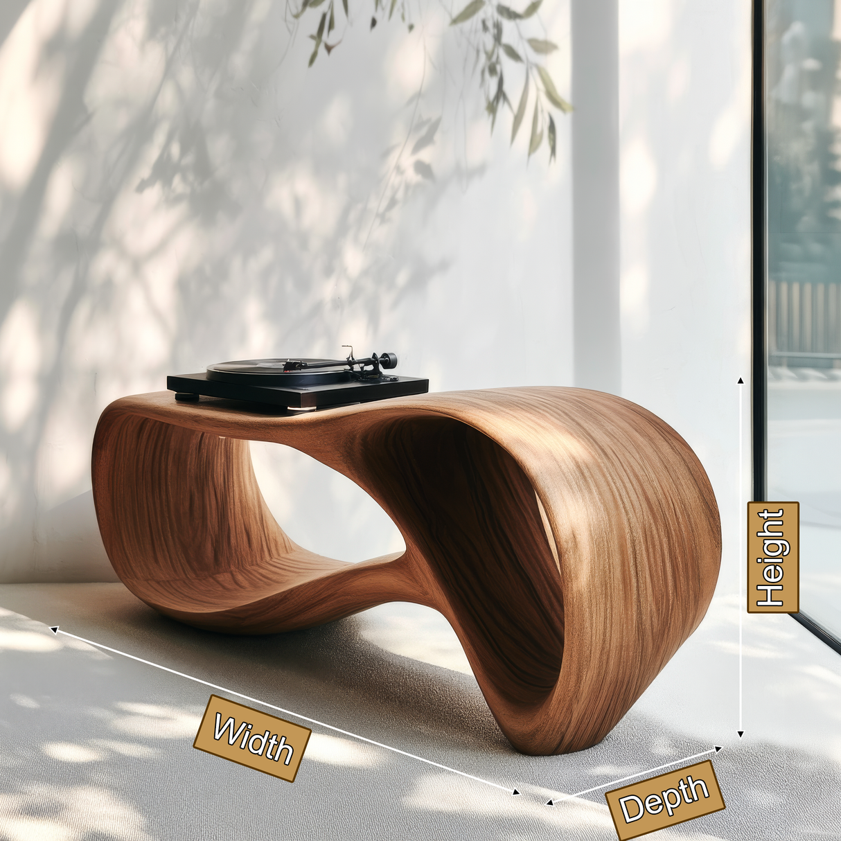 Virello Handcrafted Solid Wood Record Player Stand