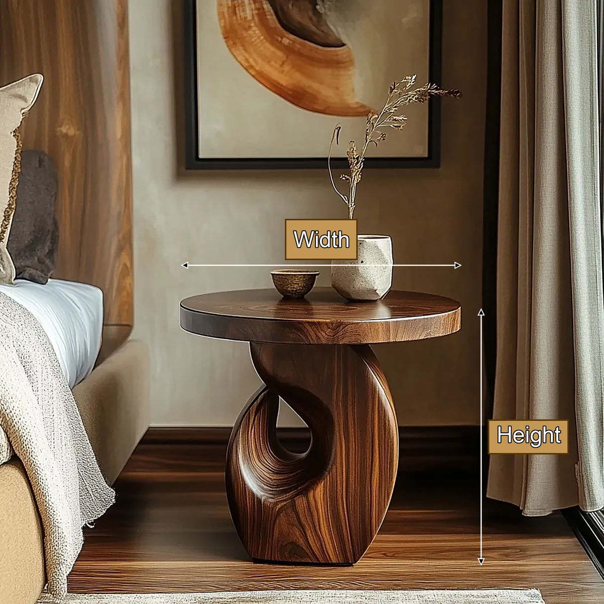 Virello Handcrafted Solid Wood Side Table SPA673436 - Timberustic Side Table