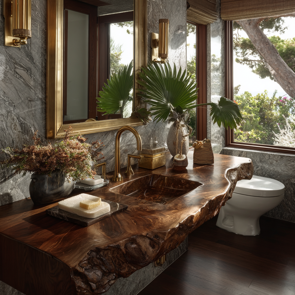Virello Live Edge Solid Wood Floating Bathroom Vanity with Integrated Sink SPA242234 - Timberustic Floating Bathroom Vanity with Integrated Sink