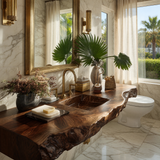 Virello Live Edge Solid Wood Floating Bathroom Vanity with Integrated Sink SPA242234