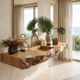 Virello Live Edge Solid Wood Floating Bathroom Vanity with Integrated Sink SPA242234