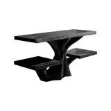 Virello Sculpted Solid Wood Bathroom Vanity with Shelves Black - Timberustic Freestanding Bathroom Vanity with Shelves
