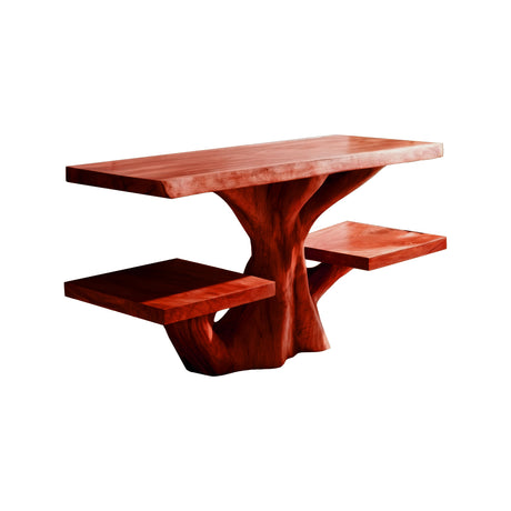Virello Sculpted Solid Wood Bathroom Vanity with Shelves Mahogany - Timberustic Freestanding Bathroom Vanity with Shelves