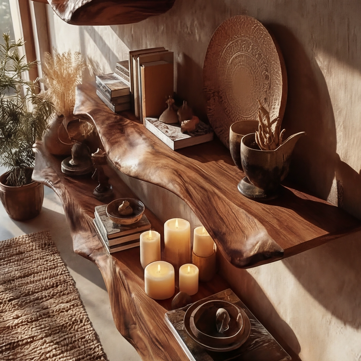 Virello Sculpted Solid Wood Floating Shelf SPA965362 - Timberustic Floating Shelf
