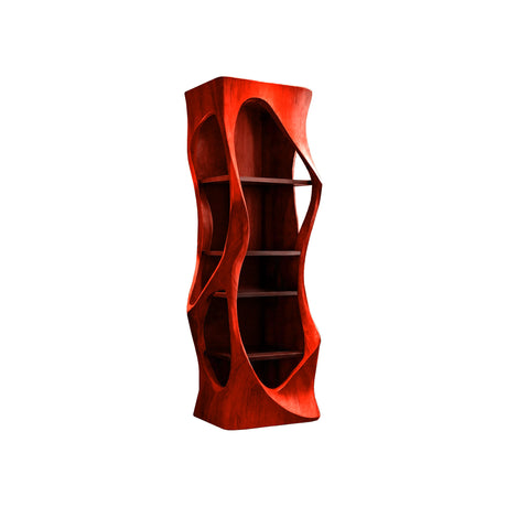 Virello Sculpted Solid Wood Wine Cabinet Mahogany - Timberustic Wine Cabinet
