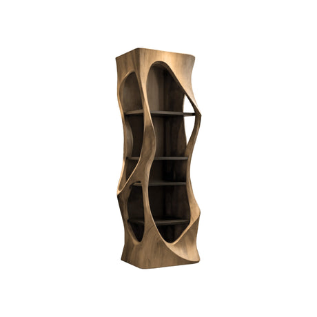 Virello Sculpted Solid Wood Wine Cabinet Natural Oak - Timberustic Wine Cabinet