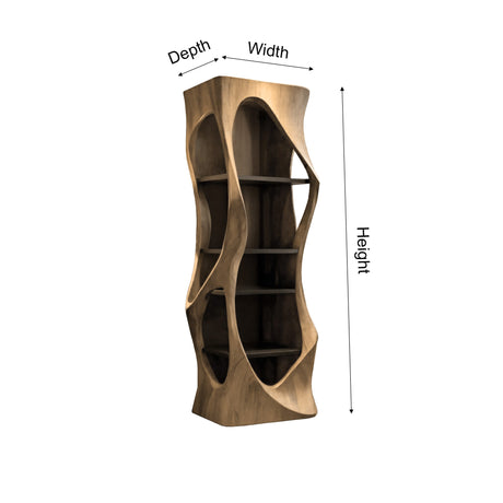 Virello Sculpted Solid Wood Wine Cabinet - Timberustic Wine Cabinet