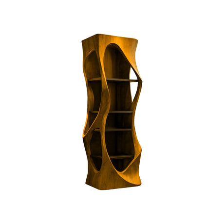 Virello Sculpted Solid Wood Wine Cabinet Teak - Timberustic Wine Cabinet