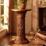 Virelta Solid Wood Pedestal Stand - Timberustic Pedestal Stand