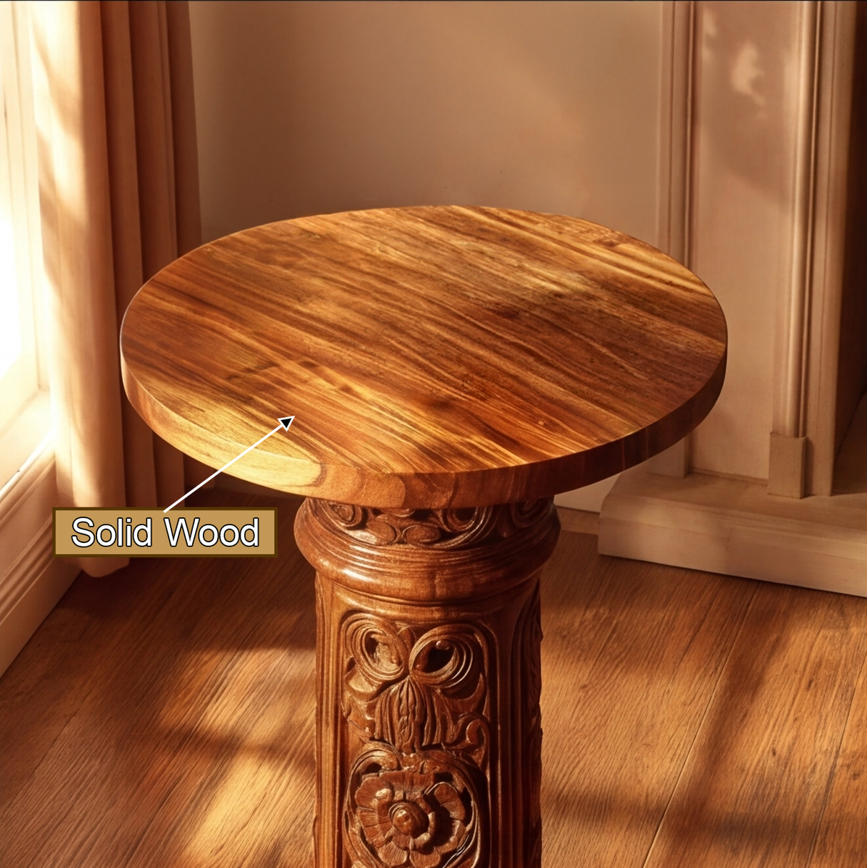 Virelta Solid Wood Pedestal Stand - Timberustic Pedestal Stand