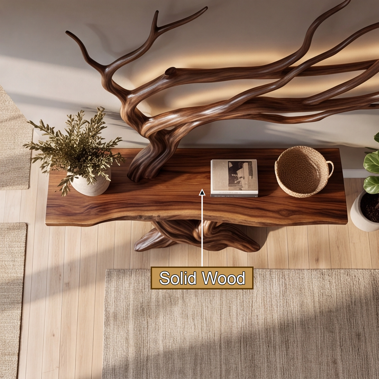 Virelthorn Sculpted Solid Wood Console Table SPA094845