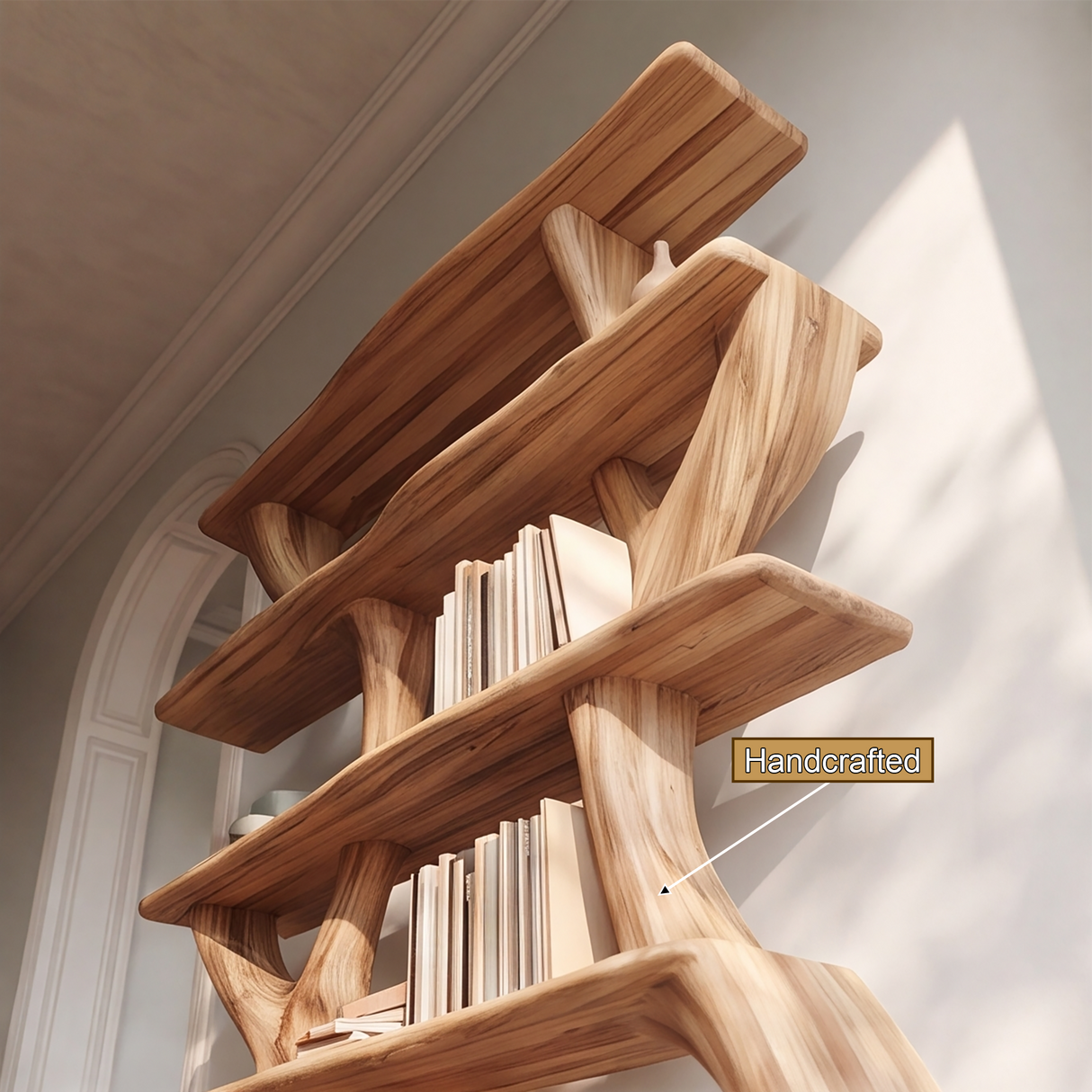 Virelune Handcrafted Solid Wood Bookshelf