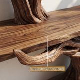 Vireon Sculpted Solid Wood Console Table with Shelves - Timberustic Console Table with Shelves