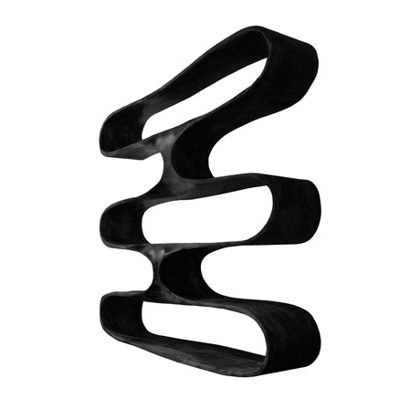 Vireon Sculpted Solid Wood Decorative Bookshelf Black - Timberustic Decorative Bookshelf