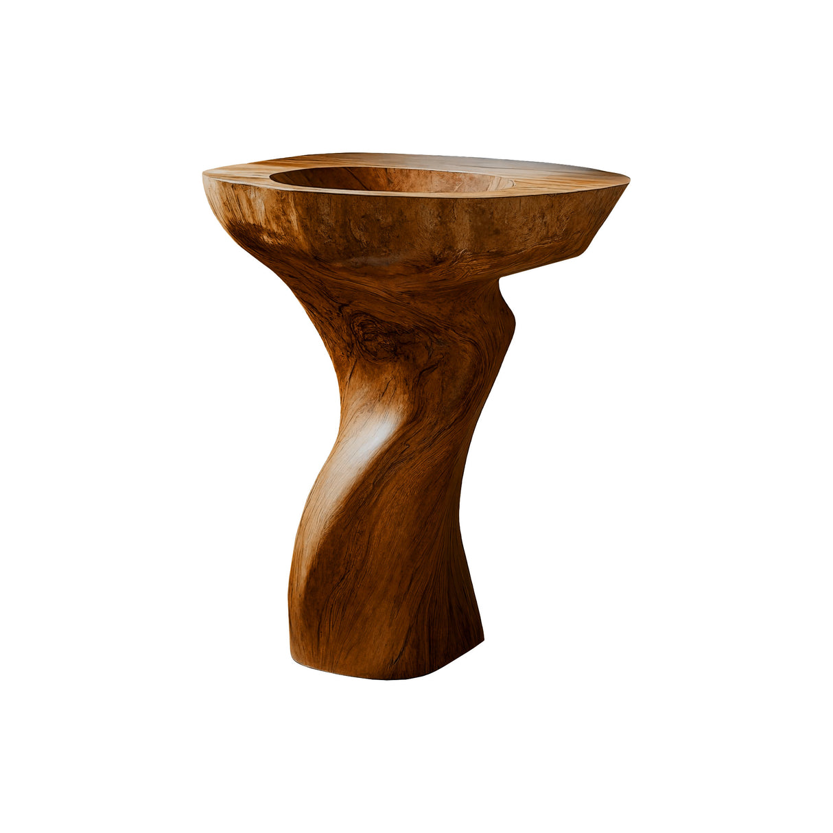 Vireon Sculpted Solid Wood Pedestal Sink Brown - Timberustic Pedestal Sink