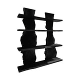 Vireon Slab Spine Solid Wood Bookshelf Black - Timberustic Floating Bookshelf