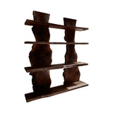 Vireon Slab Spine Solid Wood Bookshelf Dark Walnut - Timberustic Floating Bookshelf