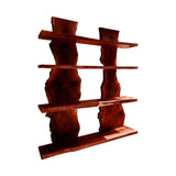 Vireon Slab Spine Solid Wood Bookshelf Mahogany - Timberustic Floating Bookshelf