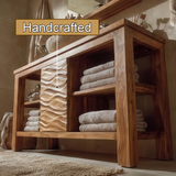 Viresto Sculpted Solid Wood Freestanding Bathroom Vanity with Drawers - Timberustic Freestanding Bathroom Vanity with Drawers