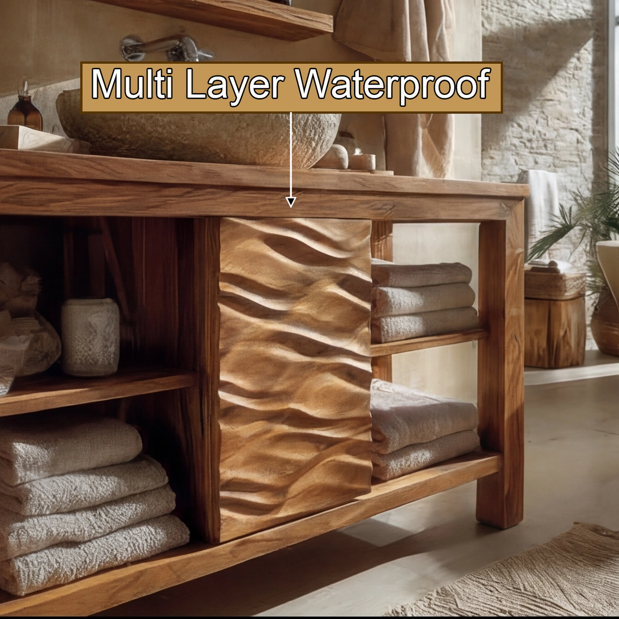 Viresto Sculpted Solid Wood Freestanding Bathroom Vanity with Drawers - Timberustic Freestanding Bathroom Vanity with Drawers
