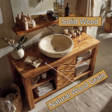 Viresto Sculpted Solid Wood Freestanding Bathroom Vanity with Drawers - Timberustic Freestanding Bathroom Vanity with Drawers