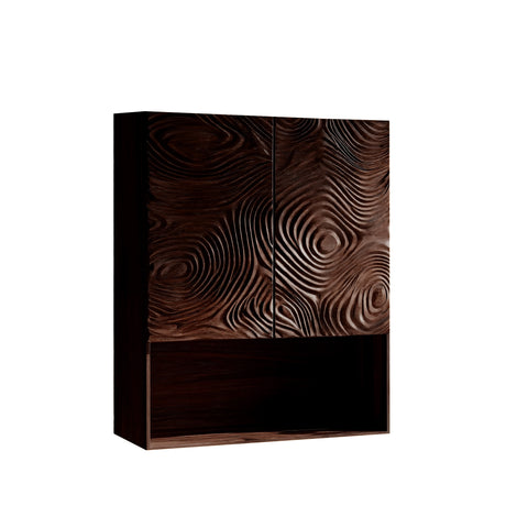 Virex Sculpted Solid Wood Floating Bathroom Cabinet