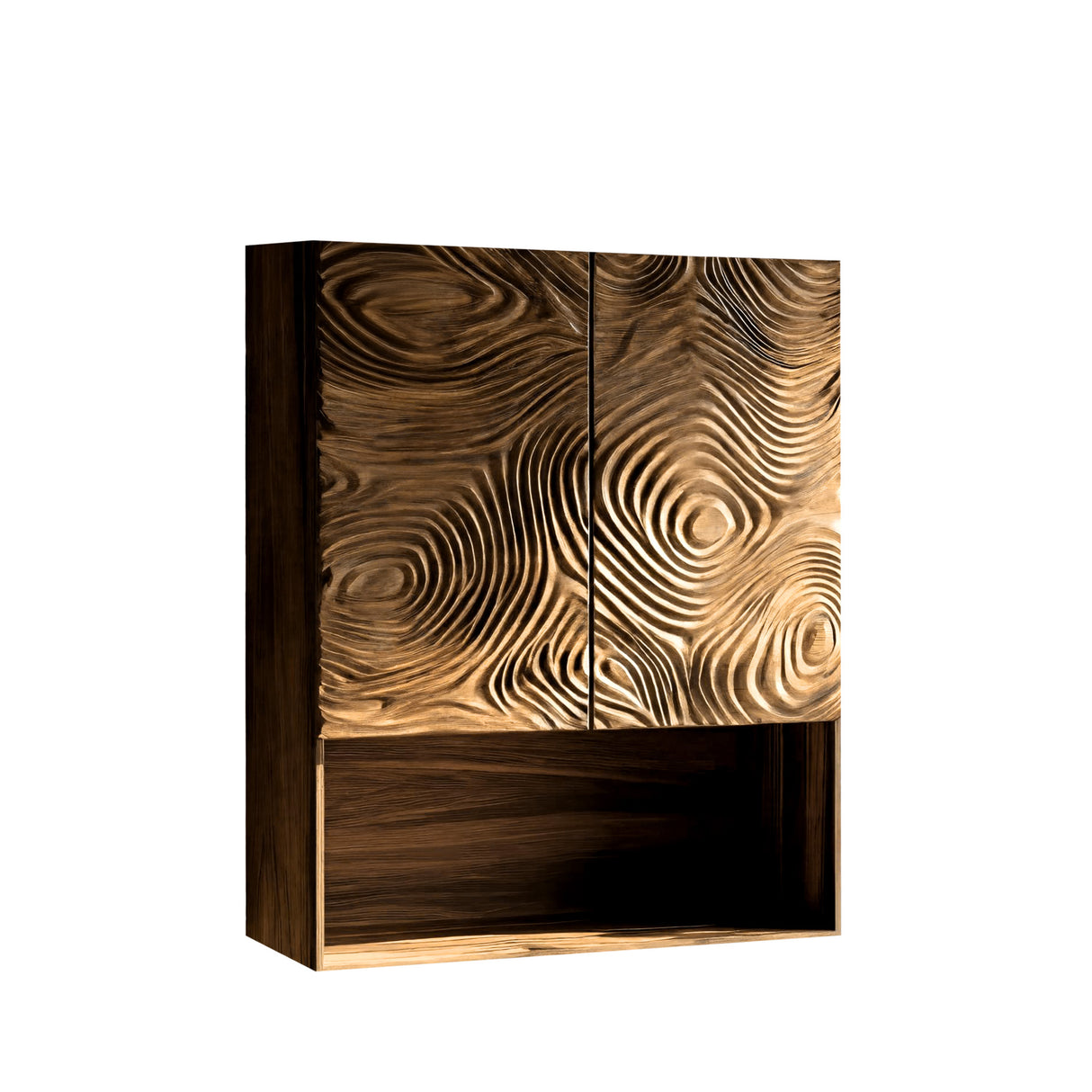 Virex Sculpted Solid Wood Floating Bathroom Cabinet