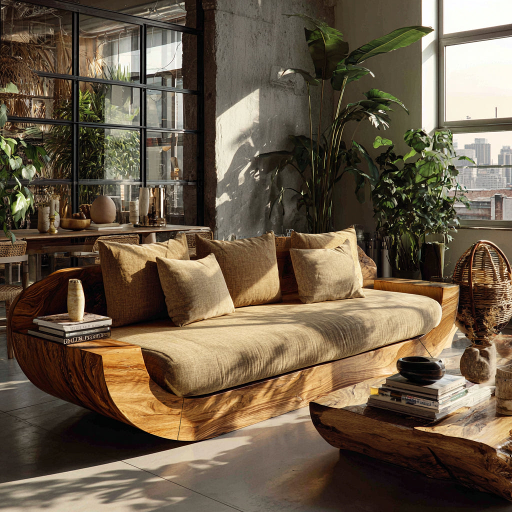 Vireza Sculpted Solid Wood Sofa - Timberustic Sofa