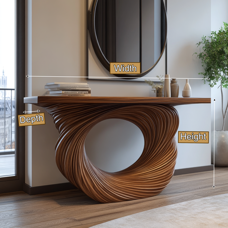 Vortessia Sculpted Solid Wood Console Table - Timberustic Console Table