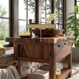 Waldenridge Live Edge Solid Wood Freestanding Bathroom Vanity With Drawers