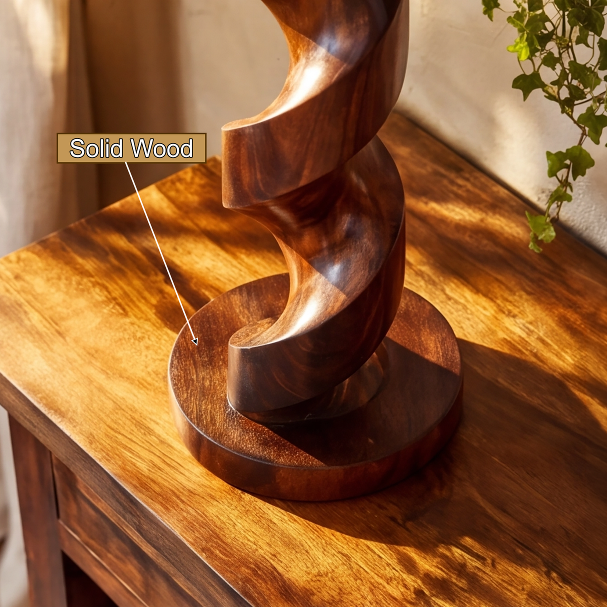 Wave Form Solid Wood Pedestal Stand - Timberustic Pedestal Stand