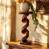 Wave Form Solid Wood Pedestal Stand - Timberustic Pedestal Stand