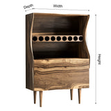 Wavecrest Sculpted Solid Wood Bar Cabinet - Timberustic Bar Cabinet