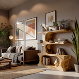 Wavecrest Sculpted Solid Wood Bookshelf