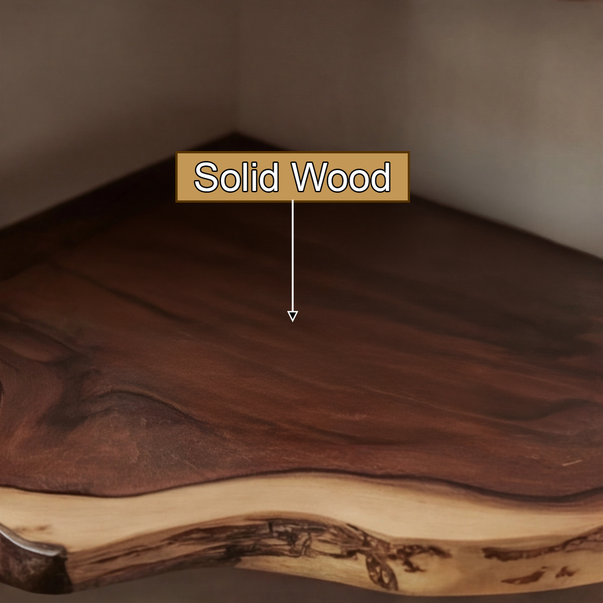 Wavedge Live Edge Floating Corner Shelf - Timberustic Floating Shelf