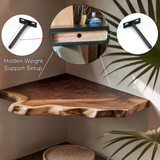 Wavedge Live Edge Floating Corner Shelf - Timberustic Floating Shelf