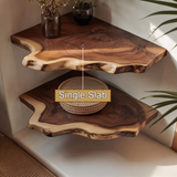 Wavedge Live Edge Floating Corner Shelf - Timberustic Floating Shelf