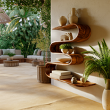 Waveflow Solid Wood Floating Bookshelf - Timberustic Floating Bookshelf