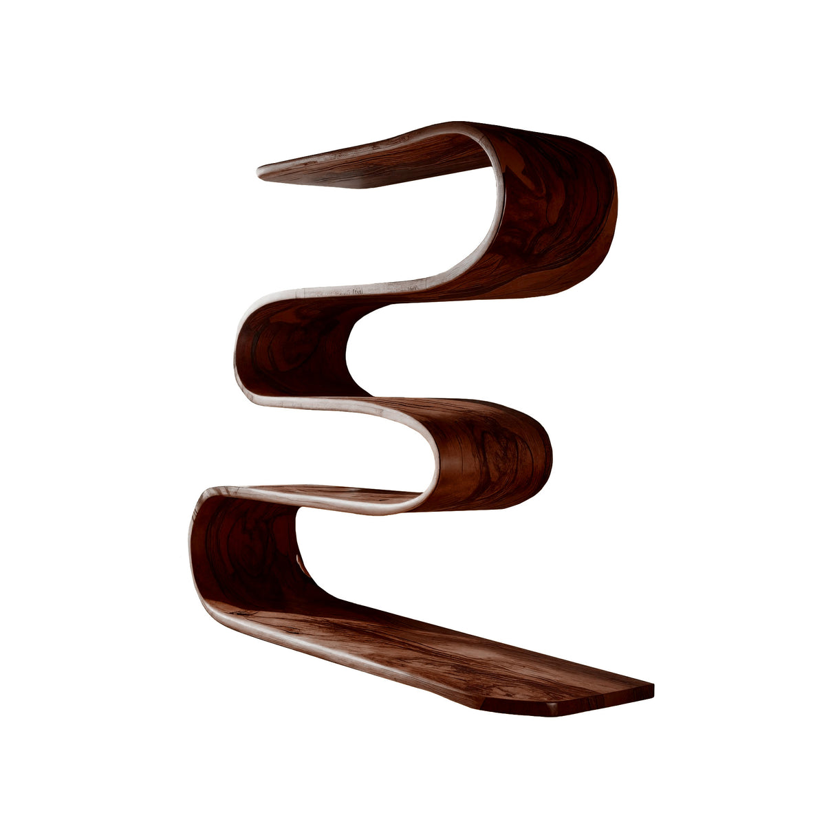 Waveflow Solid Wood Floating Bookshelf Dark Walnut - Timberustic Floating Bookshelf