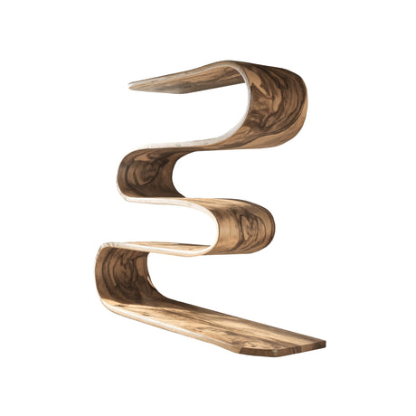 Waveflow Solid Wood Floating Bookshelf