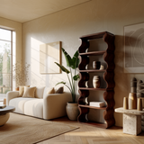 Waveform Live Edge Solid Wood Bookshelf