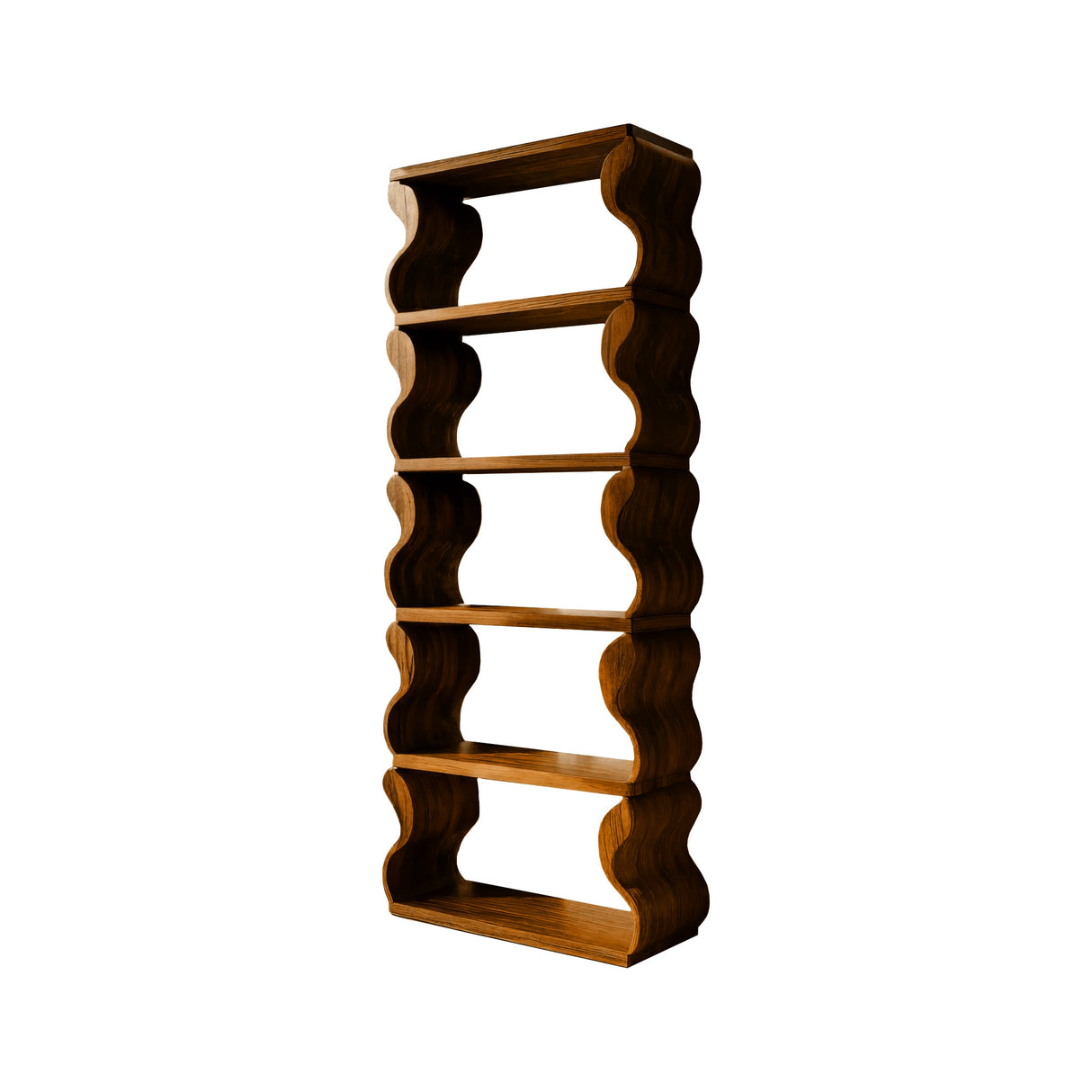 Waveform Live Edge Solid Wood Bookshelf