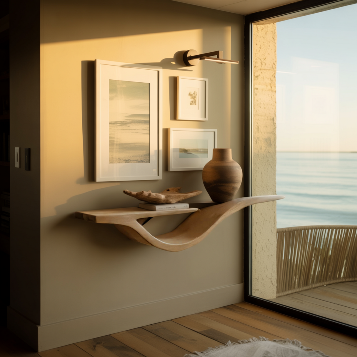 Waveform Solid Wood Floating Shelf