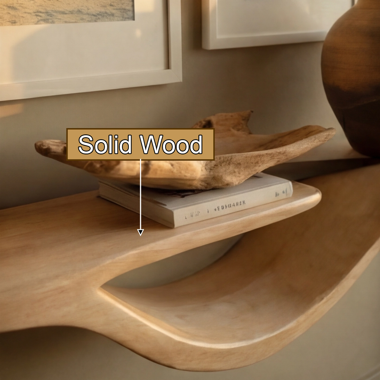 Waveform Solid Wood Floating Shelf - Timberustic Floating Shelf