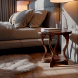 Wavevine Sculpted Solid Wood Side Table