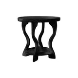 Wavevine Sculpted Solid Wood Side Table