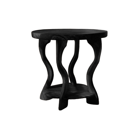 Wavevine Sculpted Solid Wood Side Table
