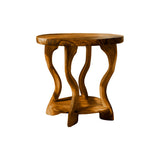 Wavevine Sculpted Solid Wood Side Table