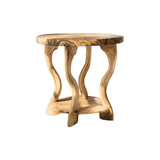 Wavevine Sculpted Solid Wood Side Table