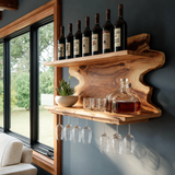 Westhaven Live Edge Handcrafted Floating Shelf Wine SPA898524 - Timberustic Floating Wine Shelf